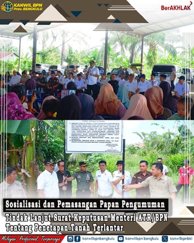 BPN Bengkulu Sosialisasi dan Pemasangan Papan Pengumuman