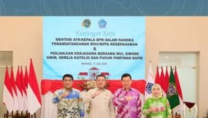 Saksikan MoU Antara Kanwil BPN Provinsi Sulut dengan Lembaga Keagamaan