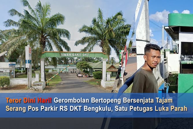Teror Dini Hari! Gerombolan Bertopeng Bersenjata Tajam Serang Pos Parkir RS DKT Bengkulu, Satu Petugas Luka Parah
